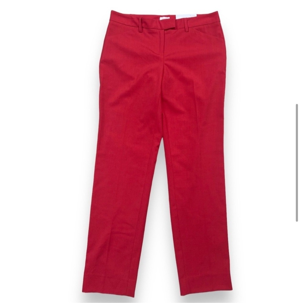 NWT Laundry by Shelli Segal Women's 6 Red Slim Fit Ankle Dress Pants Work Casual